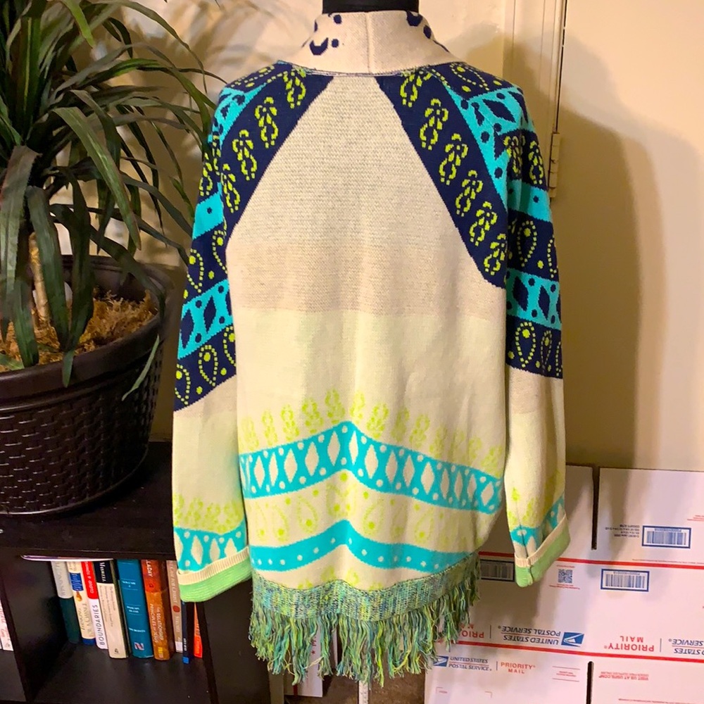 Gypsy 05 Fringe Open Front Cardigan Large - image 2